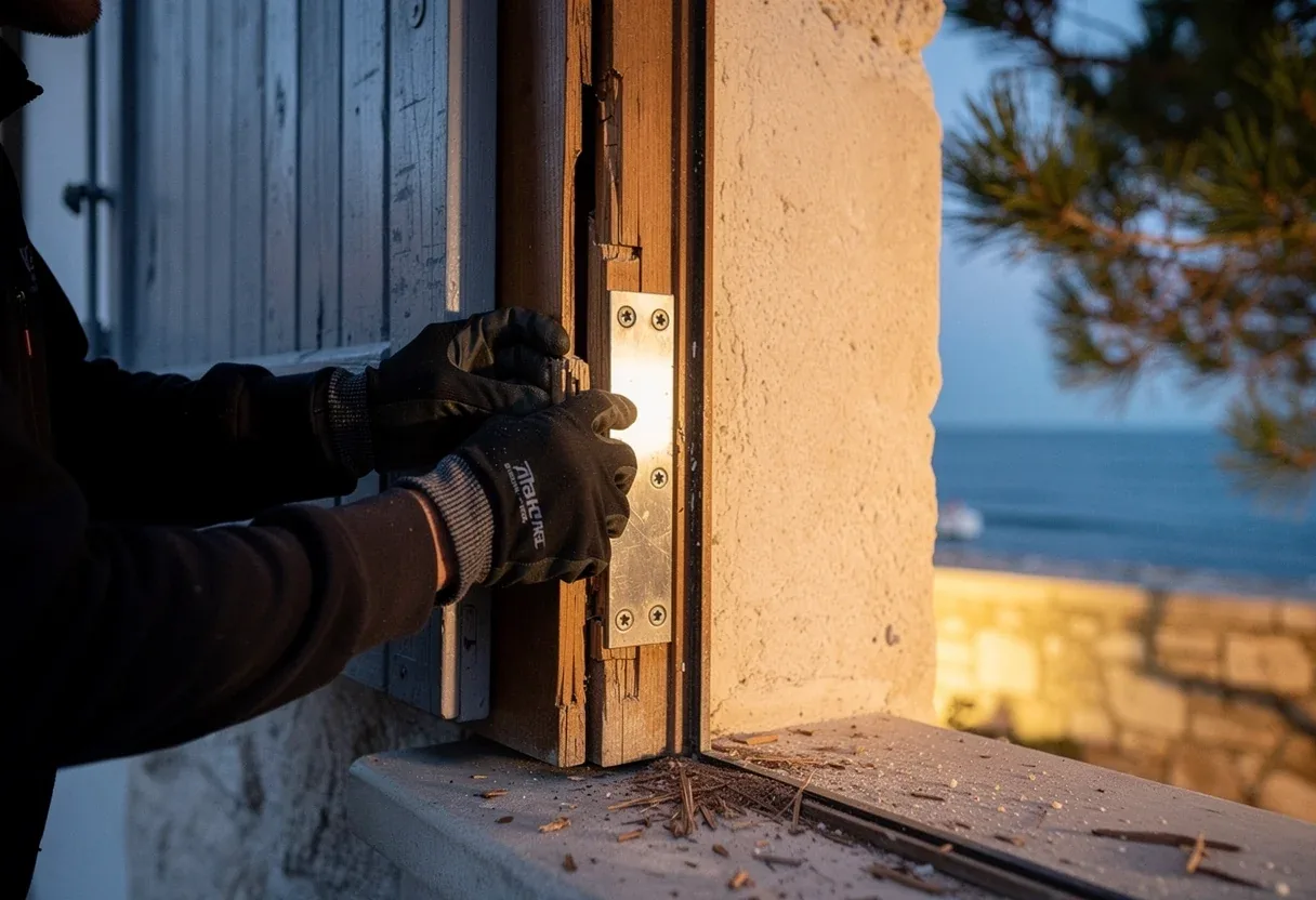 Mise en sécurité d'une porte après effraction à Sainte-Marie-la-Mer
