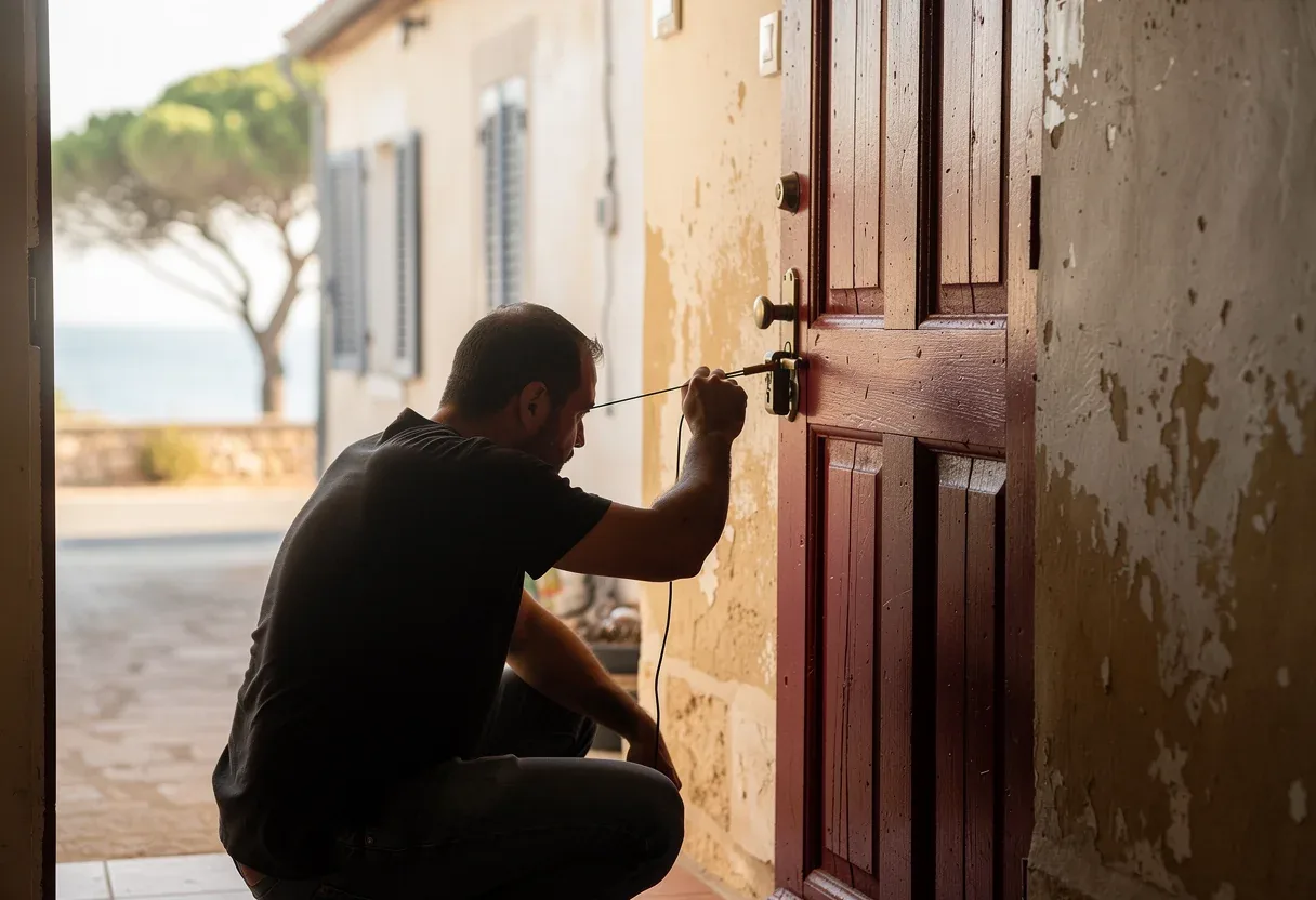 Ouverture fine d'une porte claquée à Sainte-Marie-la-Mer